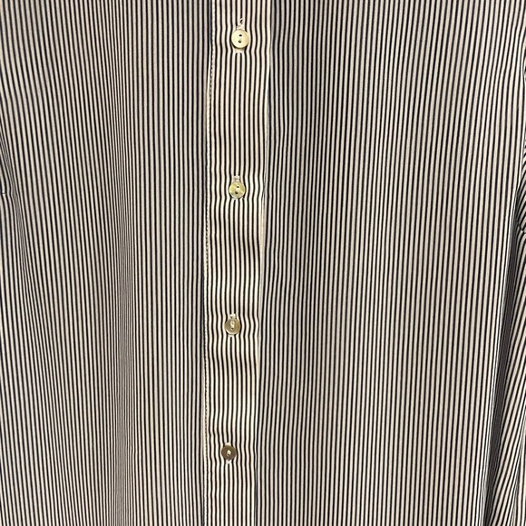 H&M sheer pin strip blue and white sleeveless button down. Size US 4 - Picture 2 of 5